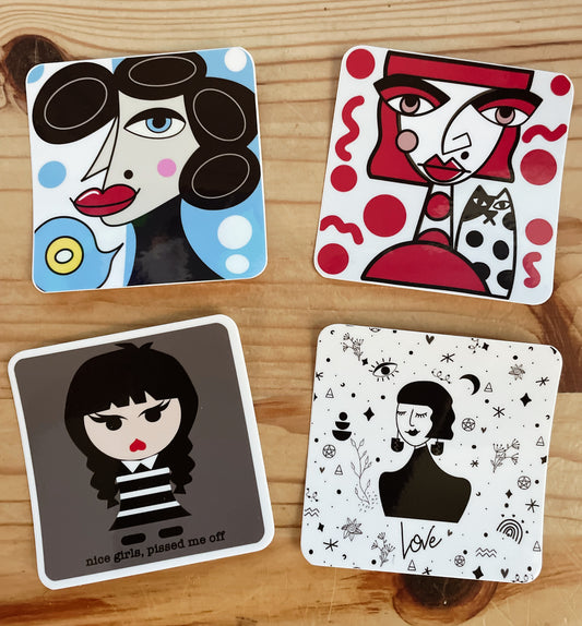 Glossy artistic stickers - 3x3 inches - Waterproof