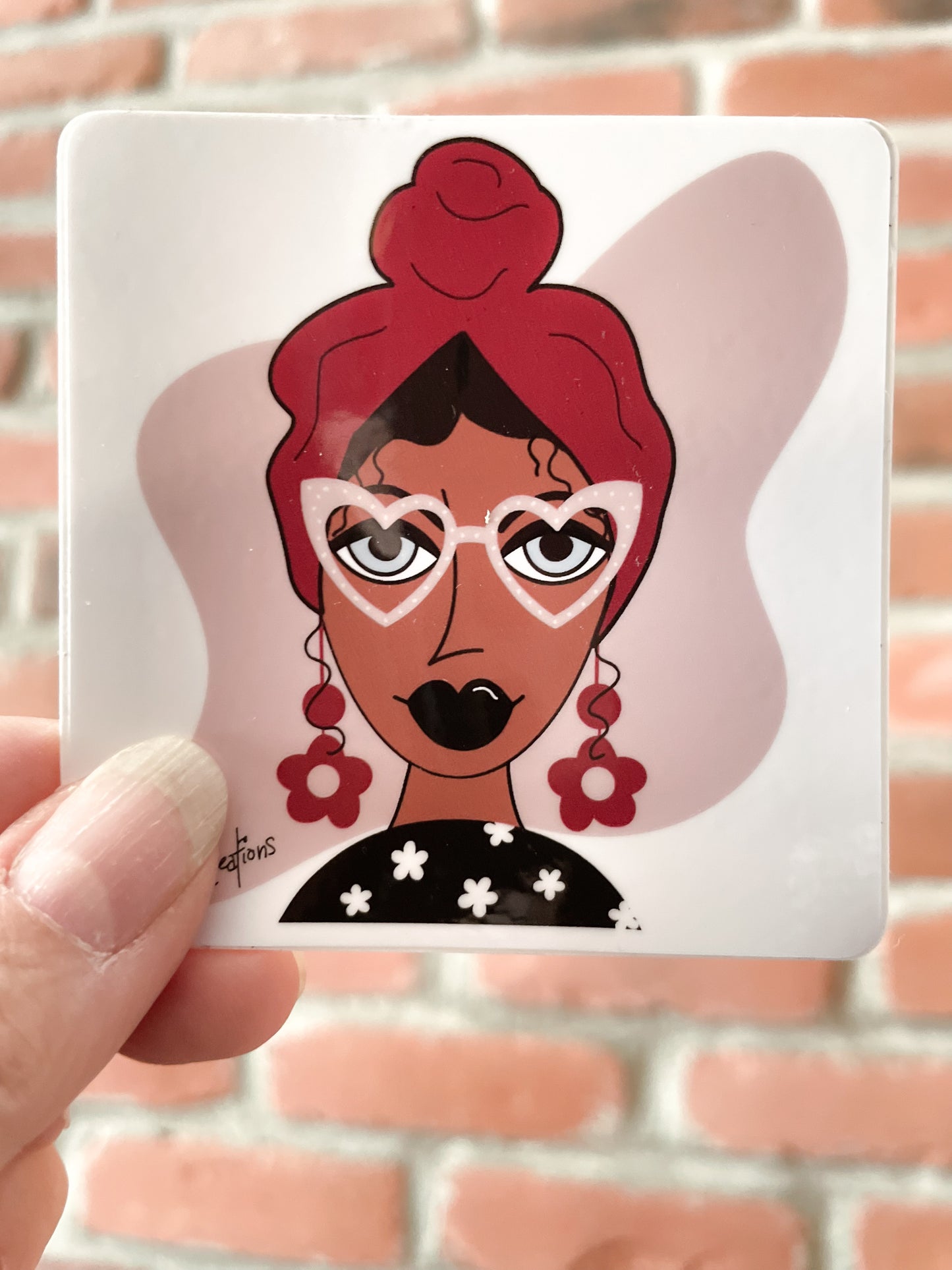 Autocollants avec illustration artistique au fini brillant - 3"x3" - Résistant à l'eau
