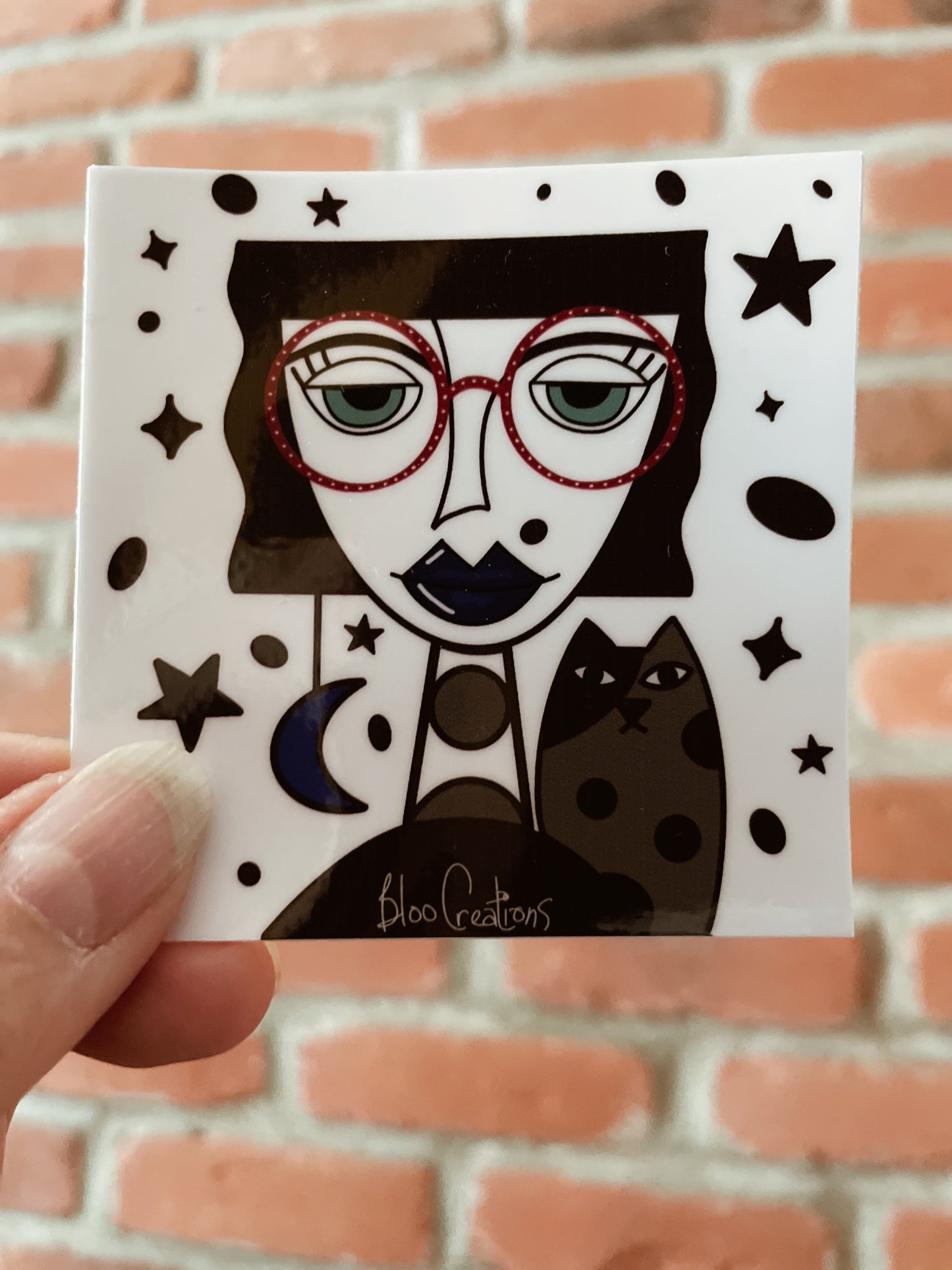 Autocollants avec illustration artistique au fini brillant - 3"x3" - Résistant à l'eau
