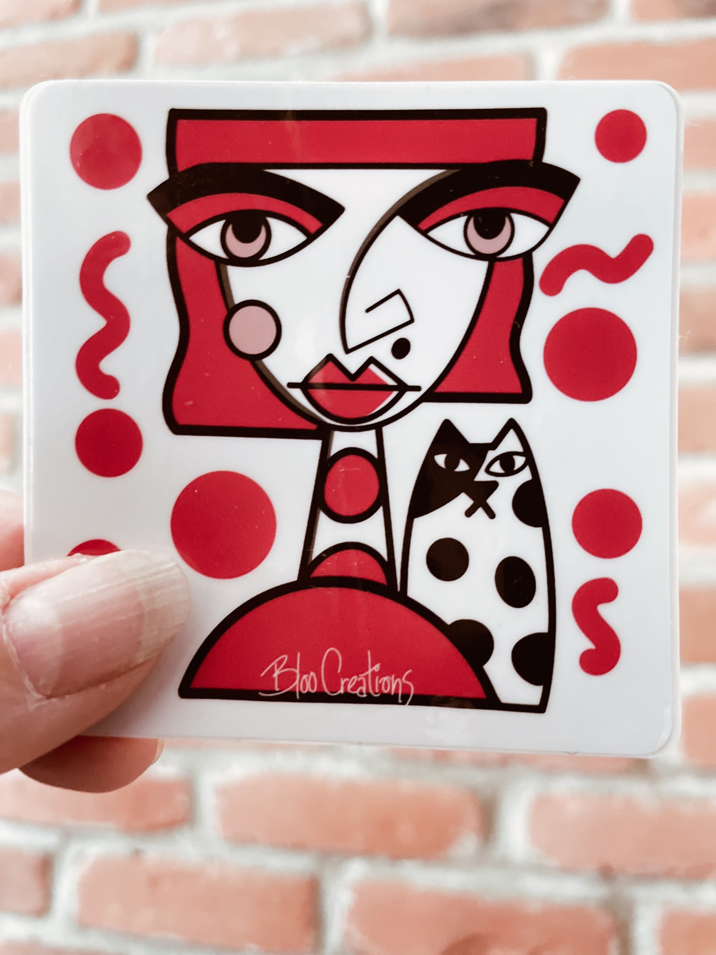 Autocollants avec illustration artistique au fini brillant - 3"x3" - Résistant à l'eau