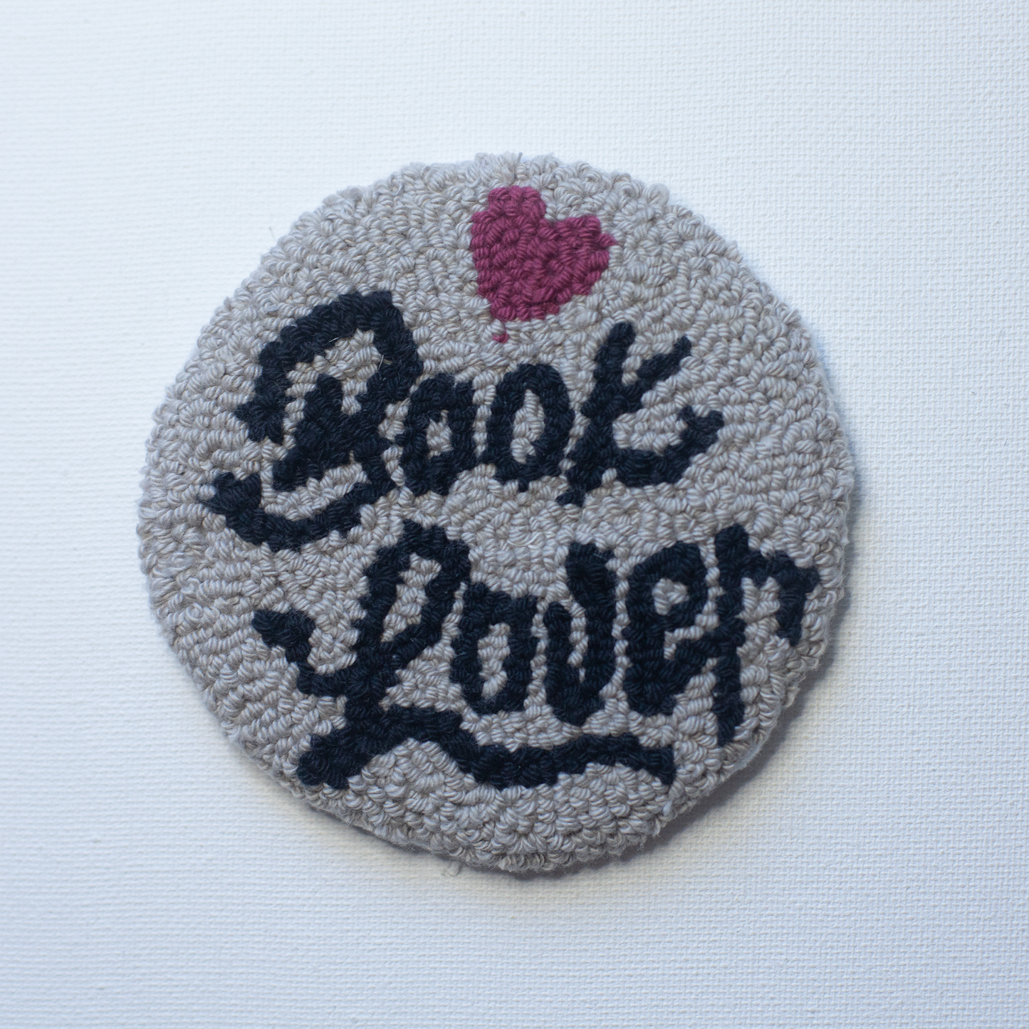 Handcrafted Mug Rug Coasters – Punch Needle Art from Repurposed Fabric - Bookish Style