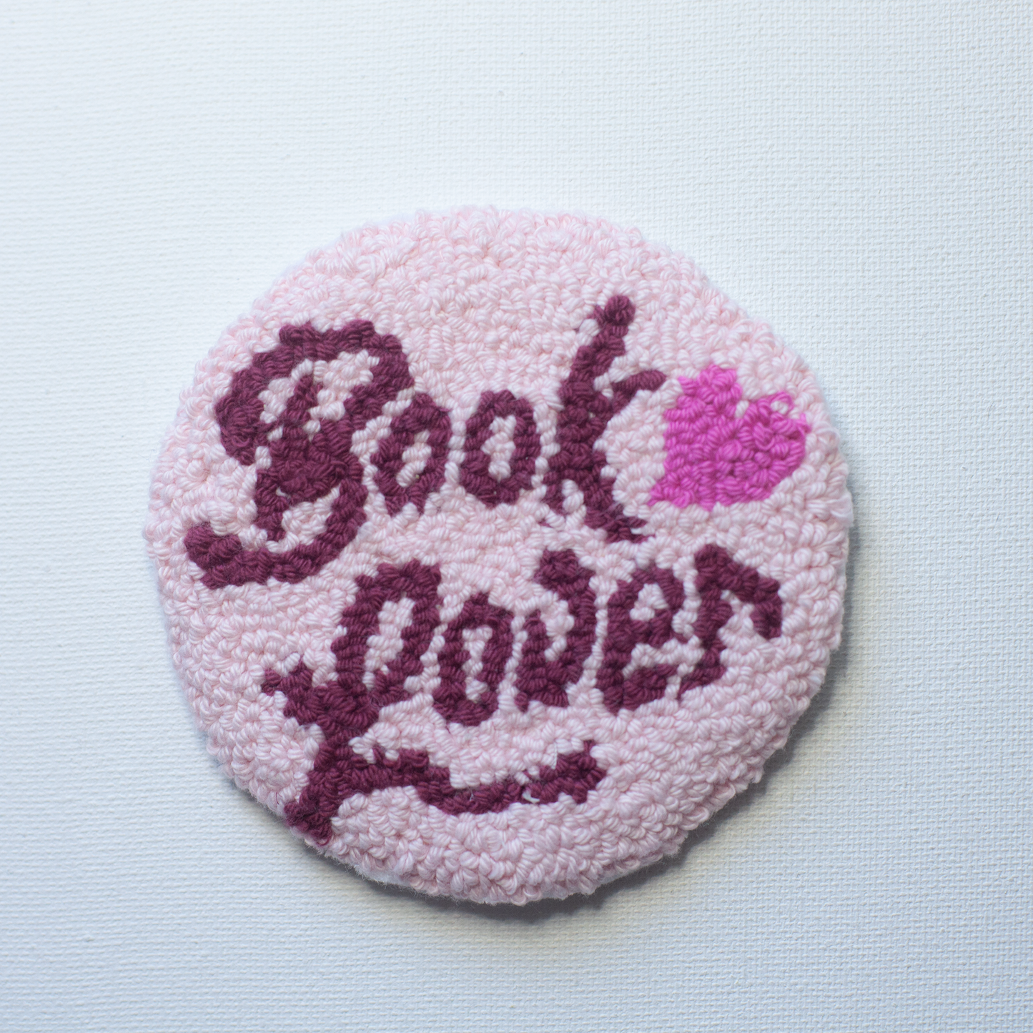Handcrafted Mug Rug Coasters – Punch Needle Art from Repurposed Fabric - Bookish Style