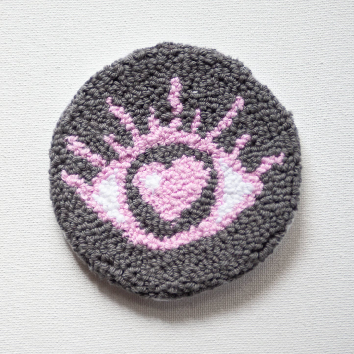 Sous-verres faits à la main - Série noire - Halloween - Punch needle sur tissu canvas récupéré