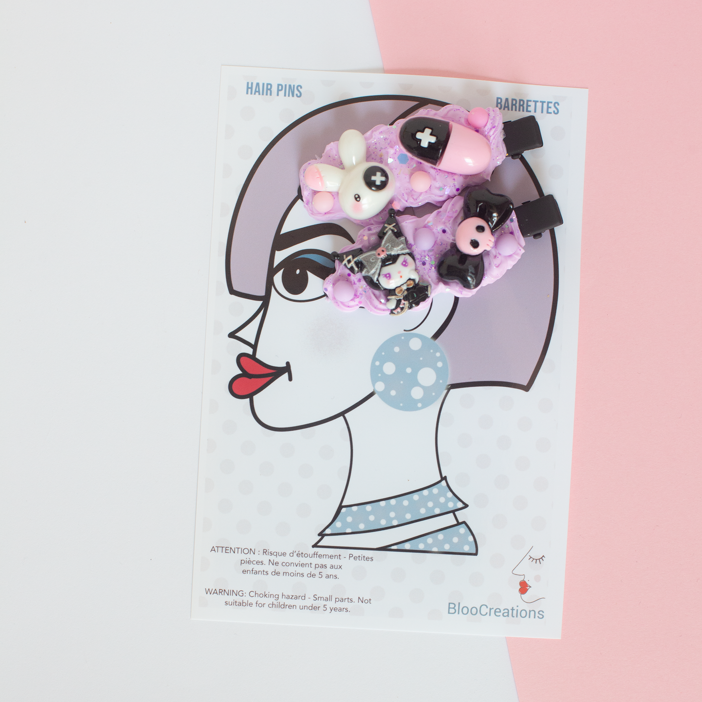 Adorables barrettes décorées - Style Kawaii - Accessoires pour cheveux fait main - sans plis