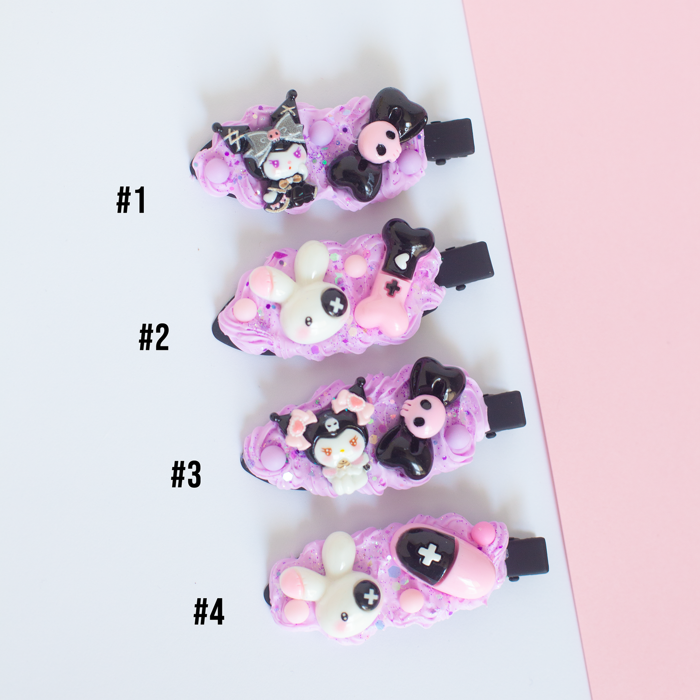 Adorables barrettes décorées - Style Kawaii - Accessoires pour cheveux fait main - sans plis