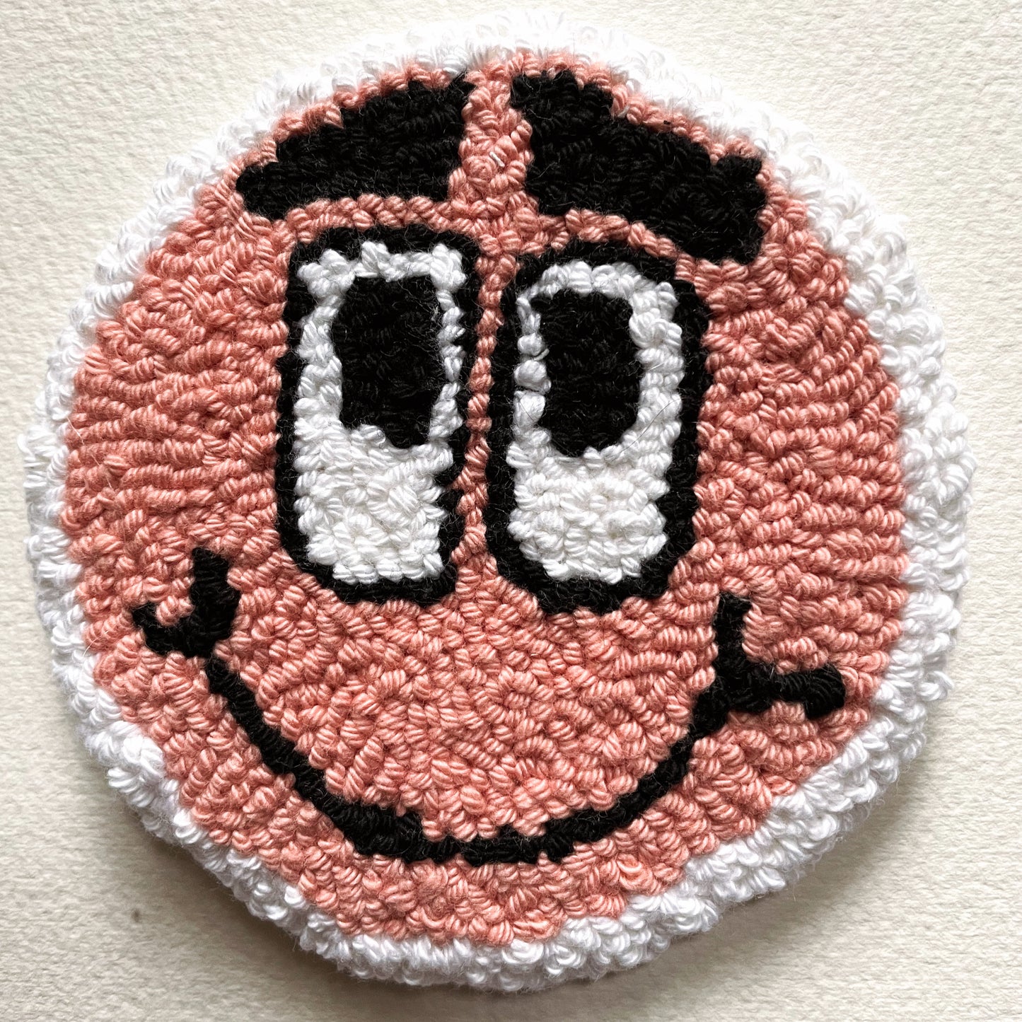 Ensembles de sous-verres faits à la main - Punch needle sur tissu canvas récupéré - Inspirés de dessins animés