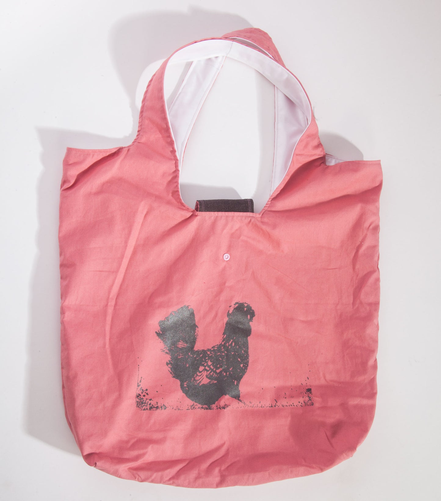 100% Cotton Eco Friendly Foldable Reusable Shopping Bag - Hen Illustration Tote