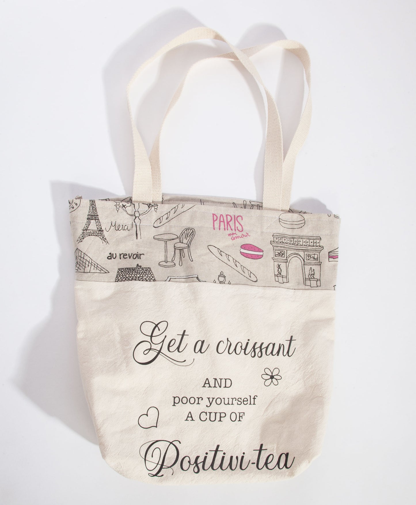 100% Cotton Eco Friendly Reusable Shopping Bag - Art Illustration - Paris Love