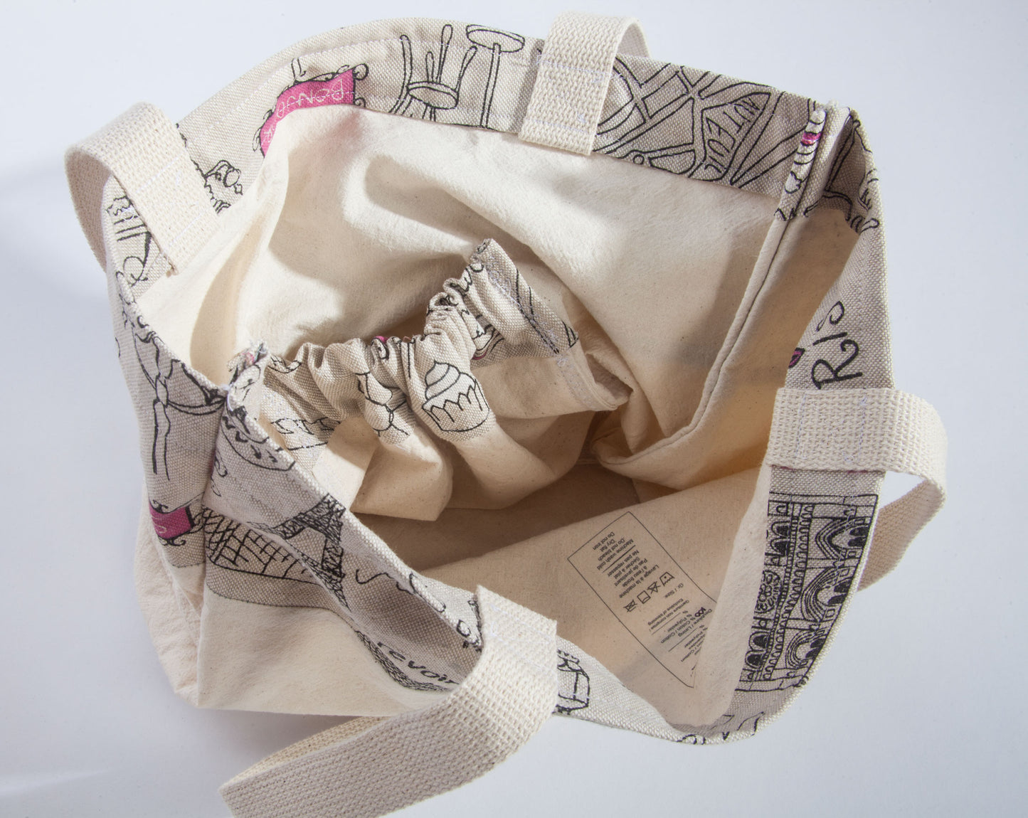100% Cotton Eco Friendly Reusable Shopping Bag - Art Illustration - Paris Love