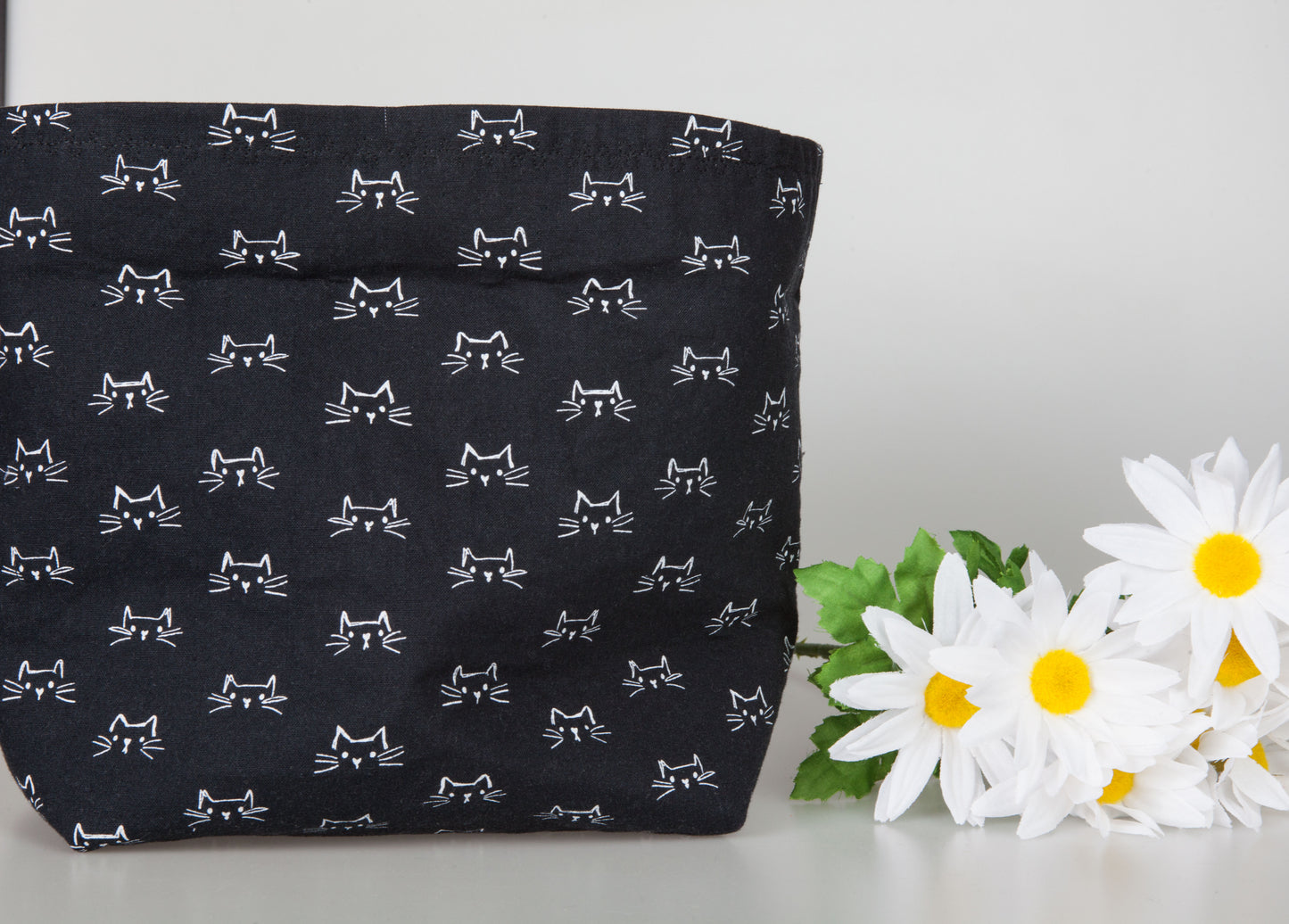 Panier de rangement reversible avec motifs de chat (moyen)