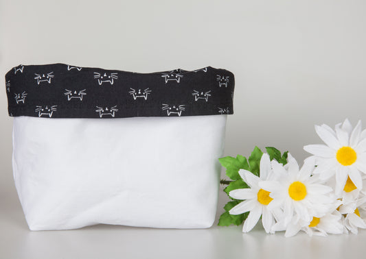 Panier de rangement reversible avec motifs de chat (moyen)