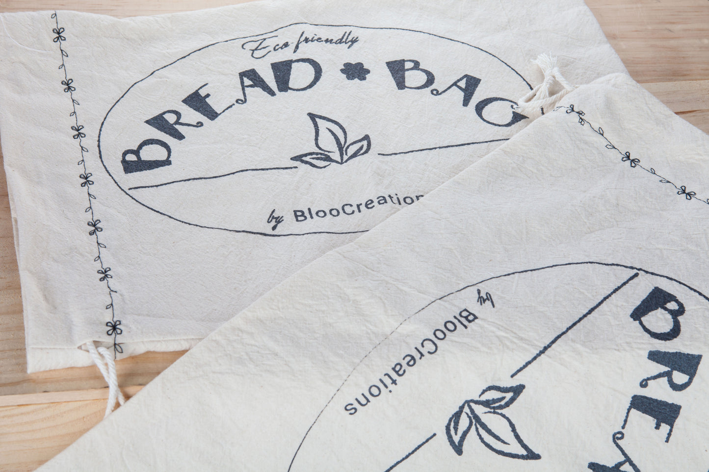 100% Cotton Eco Friendly Reusable Bread Bag