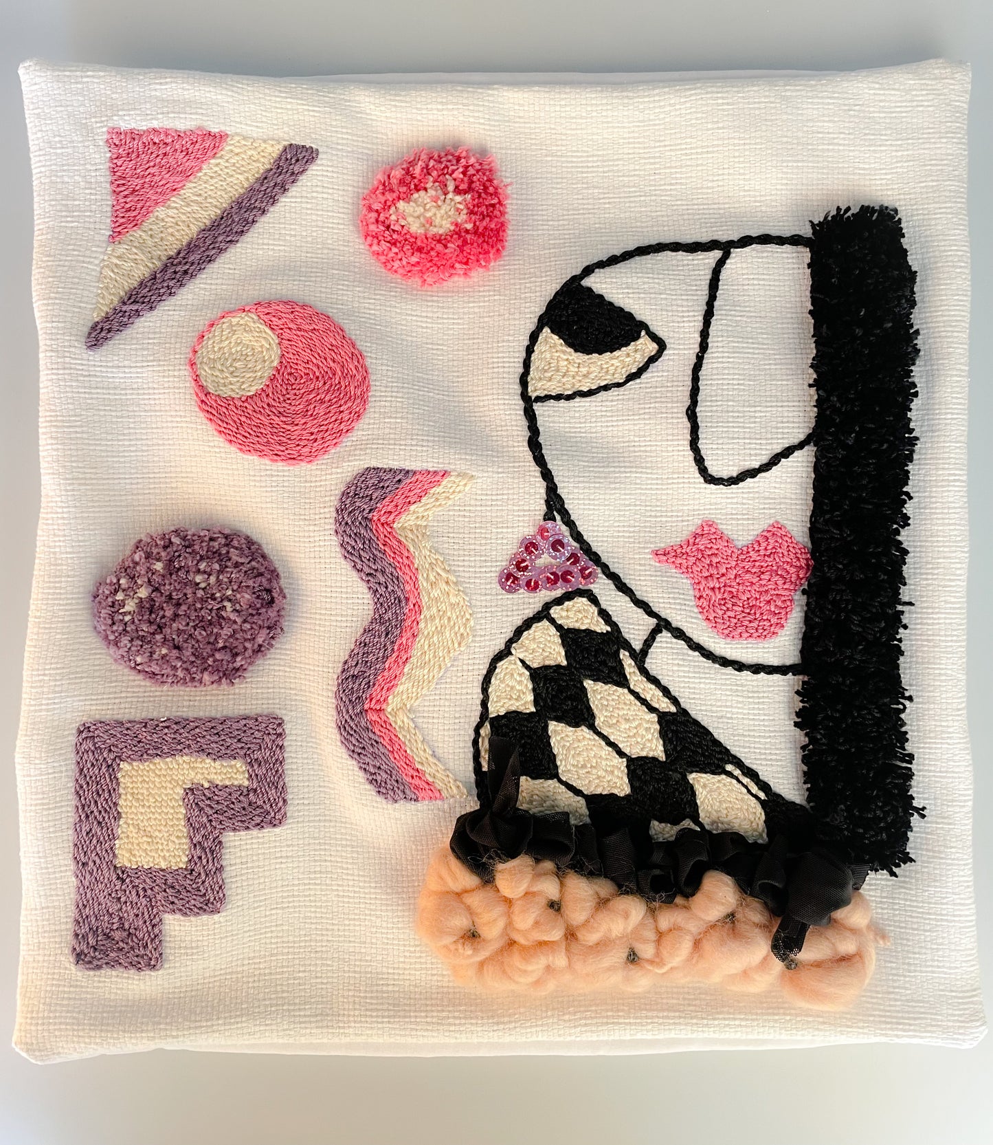 Housse de coussin décorative - Punch needle - Style Boho