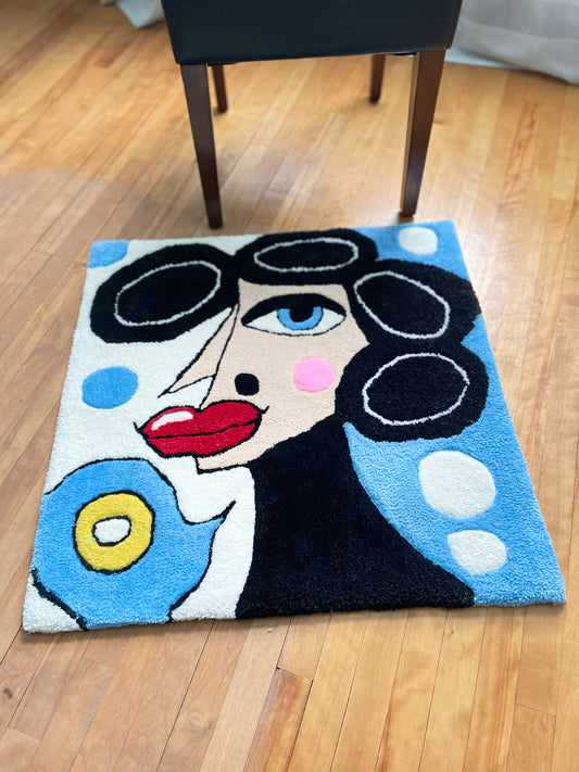 Miss Marilyn - Tapis fait à la main - Mélange 100% pure laine et acrylique - Déco maison - Art abstrait