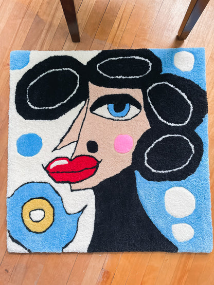Miss Marilyn - Tapis fait à la main - Mélange 100% pure laine et acrylique - Déco maison - Art abstrait