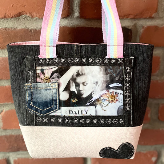 Miss Marilyn - Petit sac à main fait de denim recyclé - Écoresponsable.