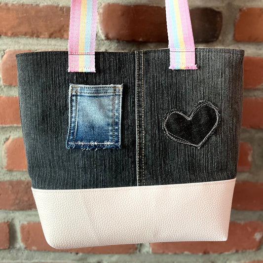 Miss Marilyn - Petit sac à main fait de denim recyclé - Écoresponsable.