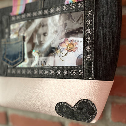 Miss Marilyn - Petit sac à main fait de denim recyclé - Écoresponsable.