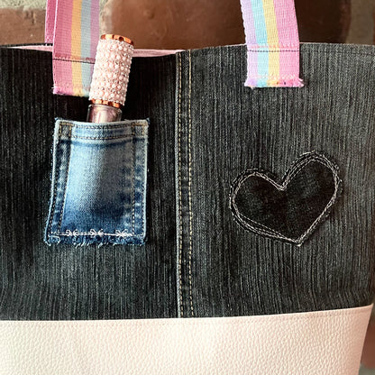 Miss Marilyn - Petit sac à main fait de denim recyclé - Écoresponsable.