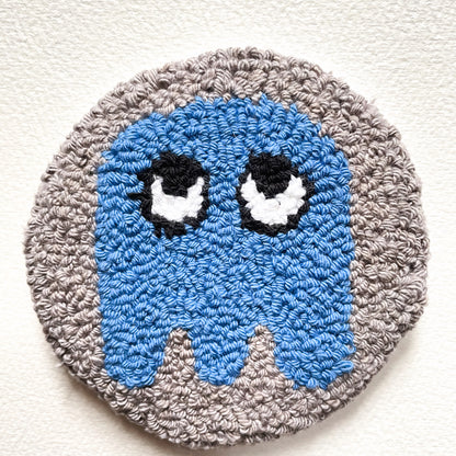 Ensembles de sous-verres faits à la main - Punch needle sur tissu canvas récupéré - Inspirés de dessins animés