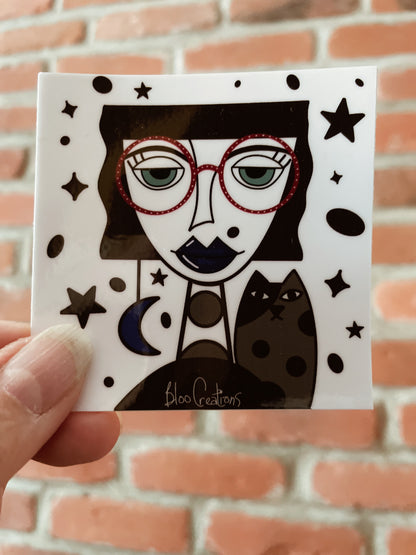 Autocollants avec illustration artistique au fini brillant - 3"x3" - Résistant à l'eau