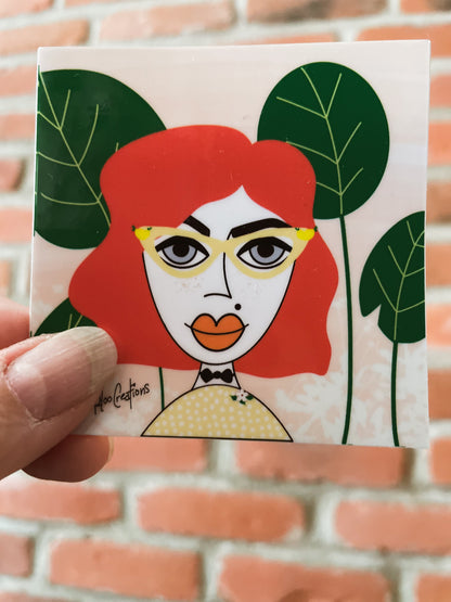 Autocollants avec illustration artistique au fini brillant - 3"x3" - Résistant à l'eau
