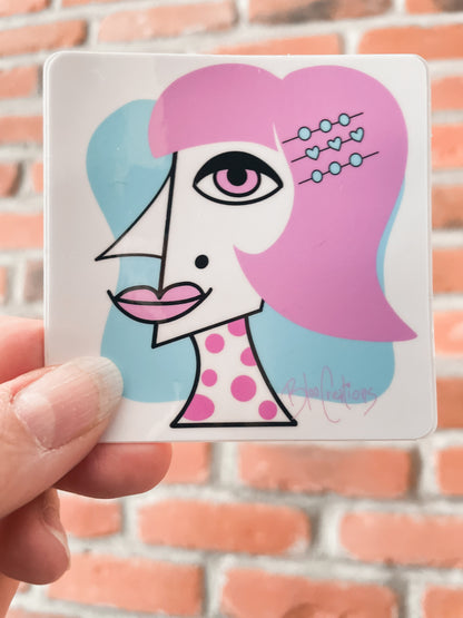 Autocollants avec illustration artistique au fini brillant - 3"x3" - Résistant à l'eau