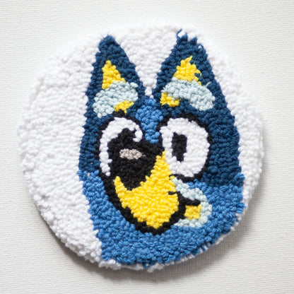 Sous-verres faits à la main - Punch needle sur tissu canvas récupéré