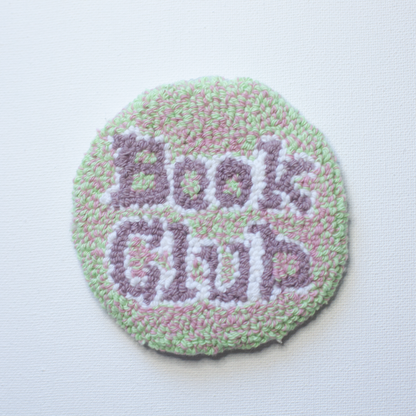 Handcrafted Mug Rug Coasters – Punch Needle Art from Repurposed Fabric - Bookish Style