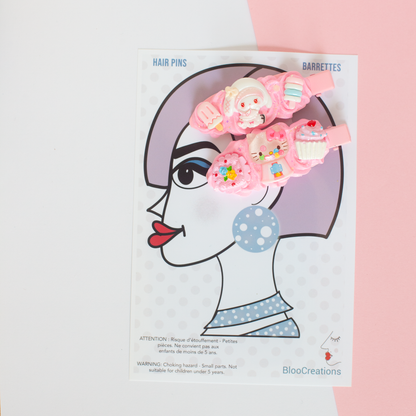Adorables barrettes décorées - Style Kawaii - Accessoires pour cheveux fait main - sans plis