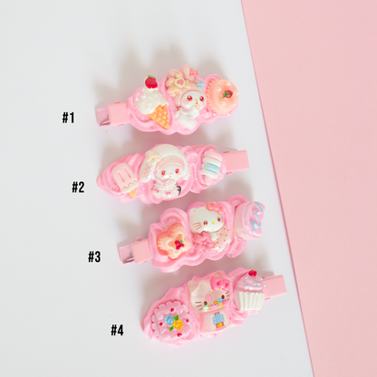 Adorables barrettes décorées - Style Kawaii - Accessoires pour cheveux fait main - sans plis