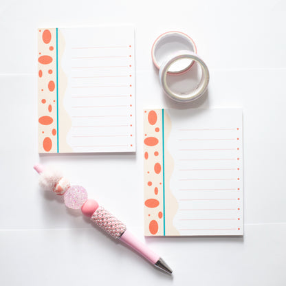 Mini bloc-notes faits main – Format de poche - Points oranges