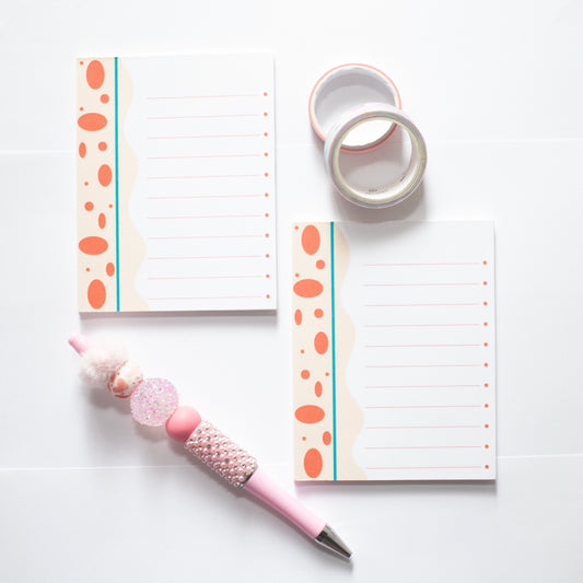 Mini bloc-notes faits main – Format de poche - Points oranges