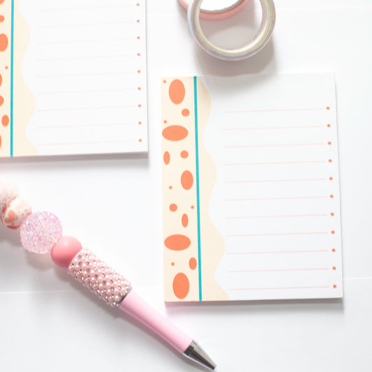 Mini bloc-notes faits main – Format de poche - Points oranges