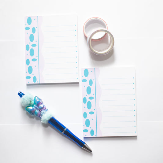 Mini bloc-notes faits main – Format de poche - Points turquoise