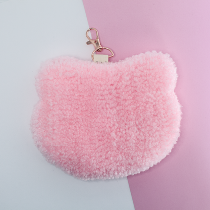 Accessoire pour sac - Porte-clés touffeté à la main en forme de chat