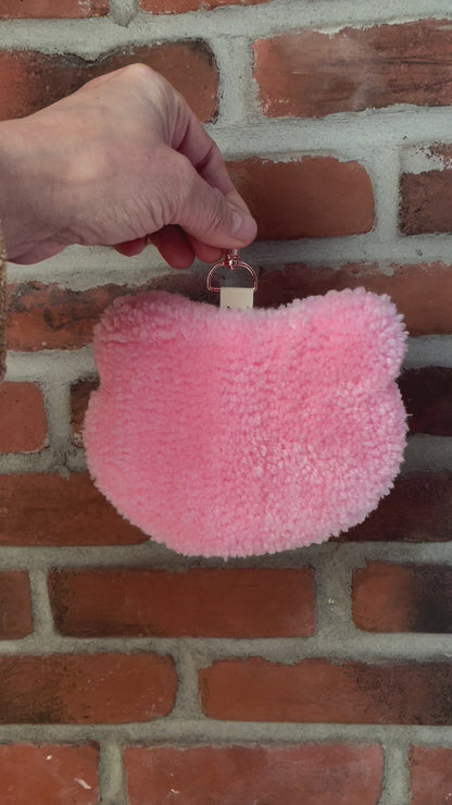 Accessoire pour sac - Porte-clés touffeté à la main en forme de chat