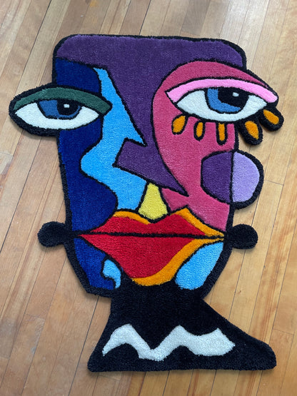 Abstract art - Handmade tufted rug - Acrylic + 100% Wool Blend - Home decor carpet