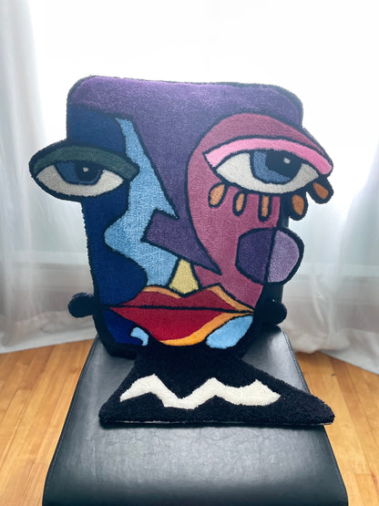 Abstract art - Handmade tufted rug - Acrylic + 100% Wool Blend - Home decor carpet