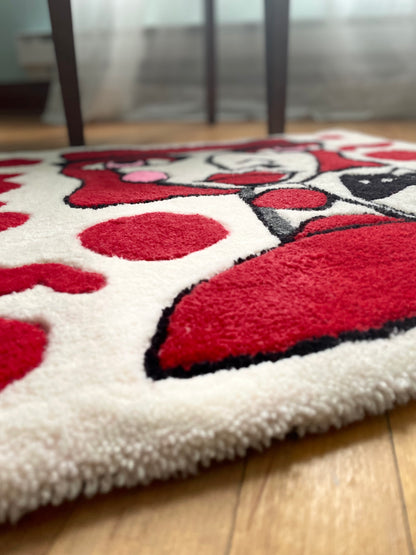 Miss Polka Dots - Handmade tufted rug - 100% Wool - Home decor carpet - Abstract Art