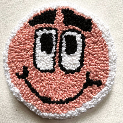 Ensembles de sous-verres faits à la main - Punch needle sur tissu canvas récupéré - Inspirés de dessins animés