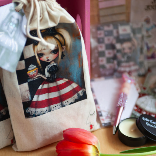 Alice au pays des livres - Sac surprise littéraire - 100% cotton - Sac réutilisable
