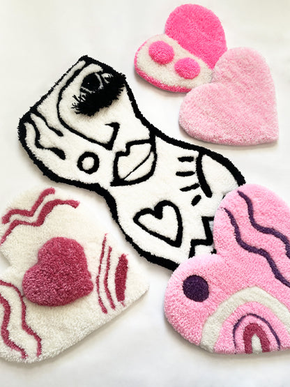 Mini tapis touffeté / Décor maison - Édition limité St-Valentin 