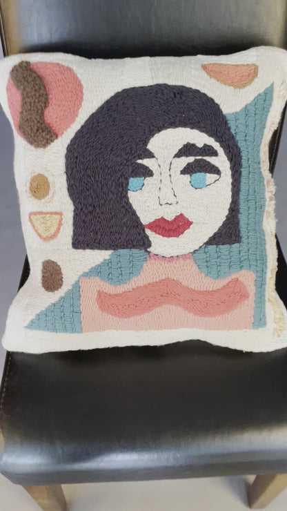 Decorative Cushion Cover - Punch needle - Art style