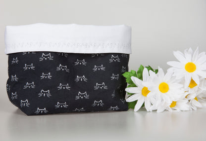Panier de rangement reversible avec motifs de chat (moyen)