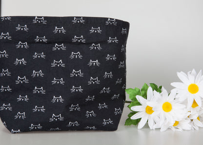 Panier de rangement reversible avec motifs de chat (moyen)