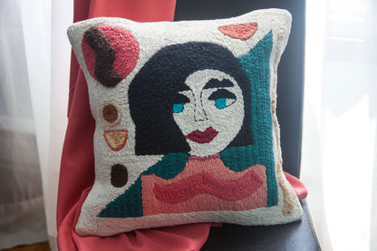 Decorative Cushion Cover - Punch needle - Art style