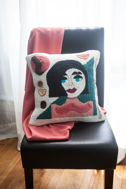 Decorative Cushion Cover - Punch needle - Art style