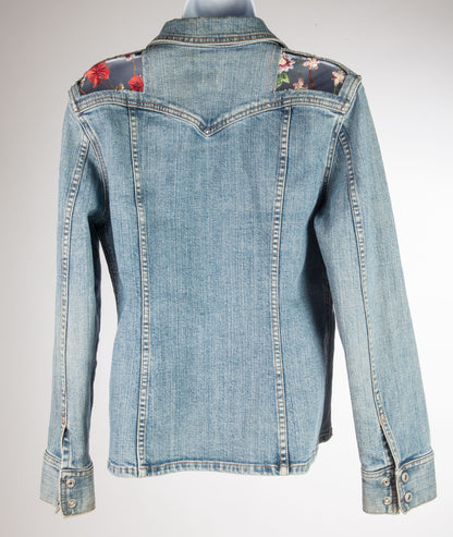 Jacket original en denim surcyclé avec broderie - Médium