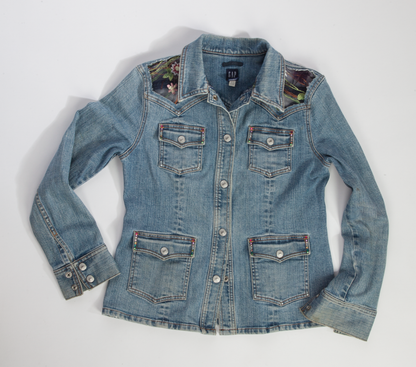 Jacket original en denim surcyclé avec broderie - Médium